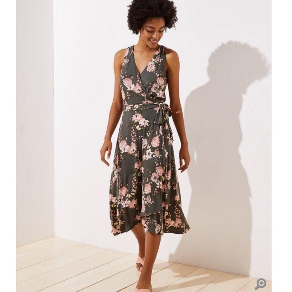 NWT LOFT Boutique Wrap Midi Dress